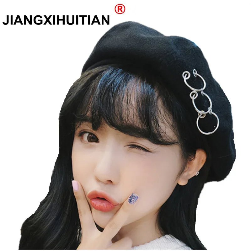 

2021 Autumn and Winter Vintage Style New Painter Hat Female Winter Stylish Sweet Round Circle Berets Free Shipping