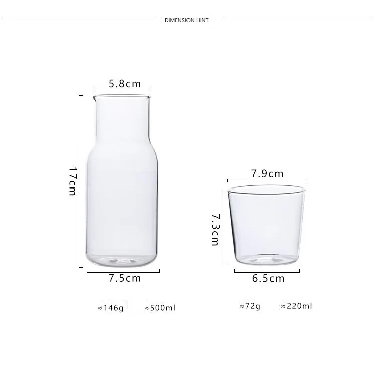 Стеклянный чайник для холодного напитка Набор чашек дома путешествий