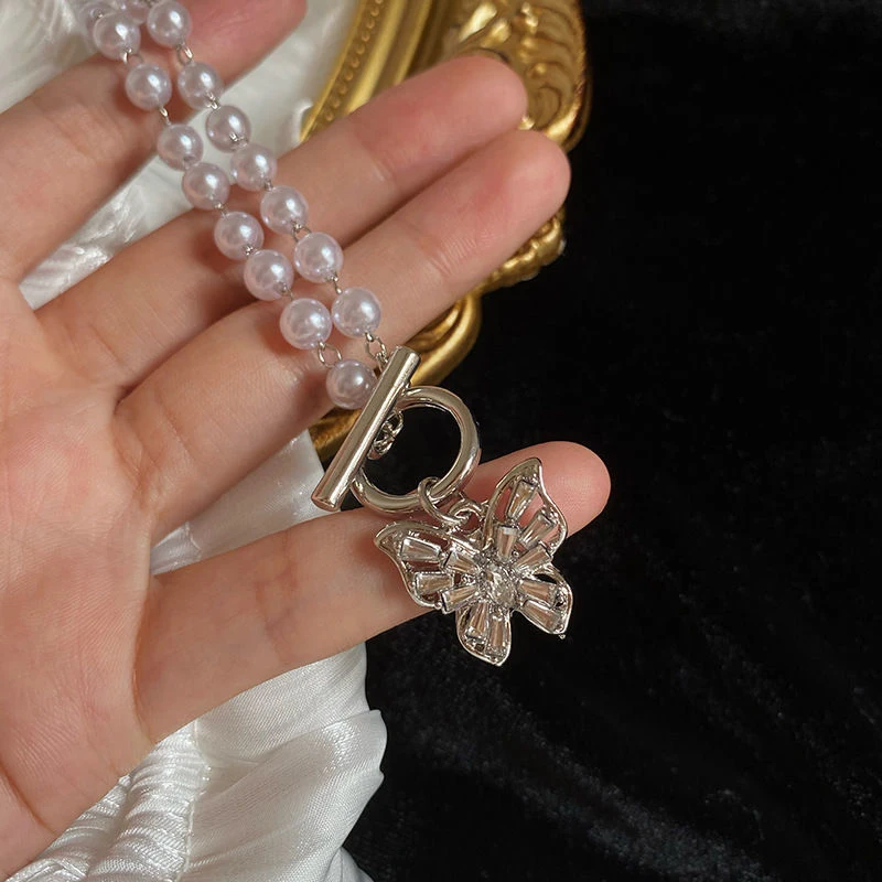 

Butterfly Pendant Necklace Trendy Necklace Creative Sweet Fashion Clavicle Chain Korean Version Women Classic Party Gifts Choker