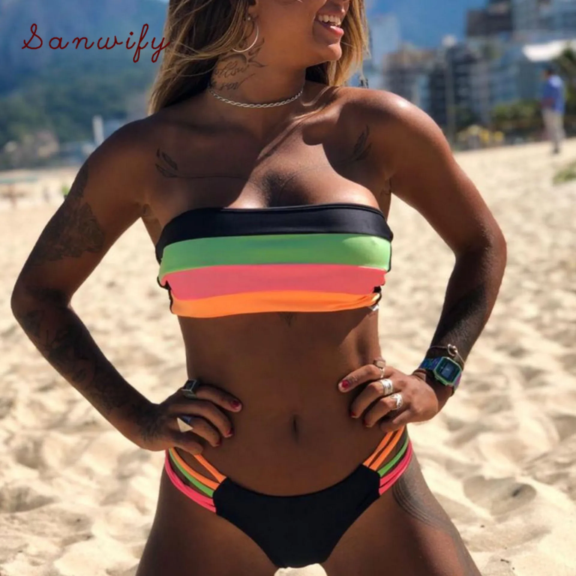 

Sexy Bikini Push Up Hollow Thong Bikini Set Summer Swimwear Women Strpied Swimsuit Lace Bathing Suit