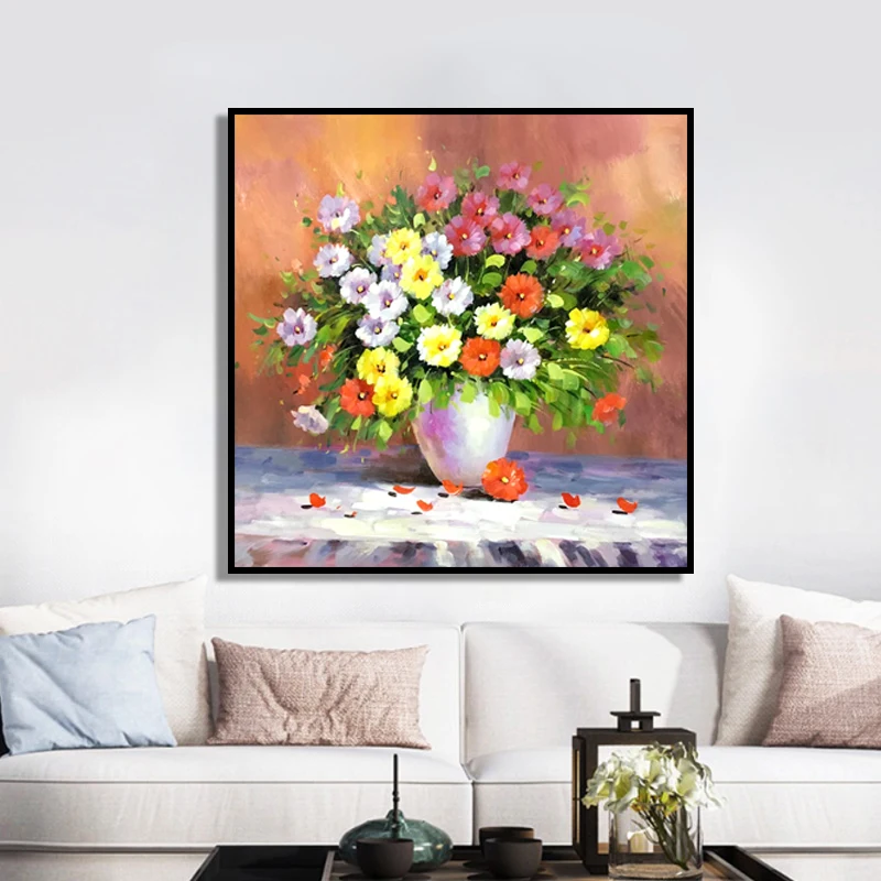 100% ручная роспись абстрактный цветок искусство Масляная живопись на холсте
