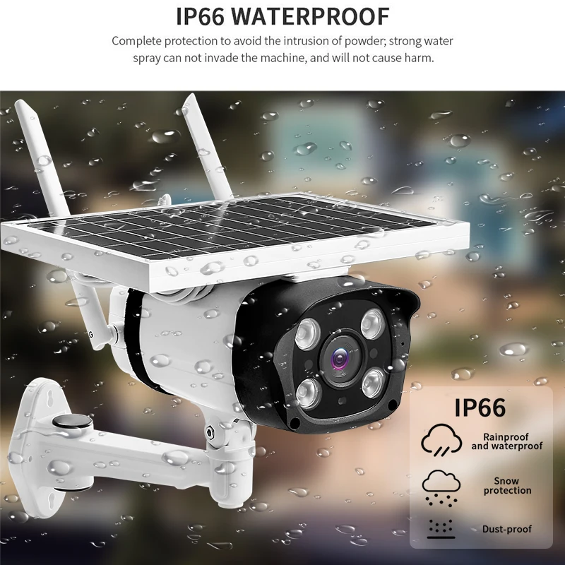 Солнечные Wi Fi безопасности Камера 1080P HD Беспроводной IP Открытый ИК Ночное Видение