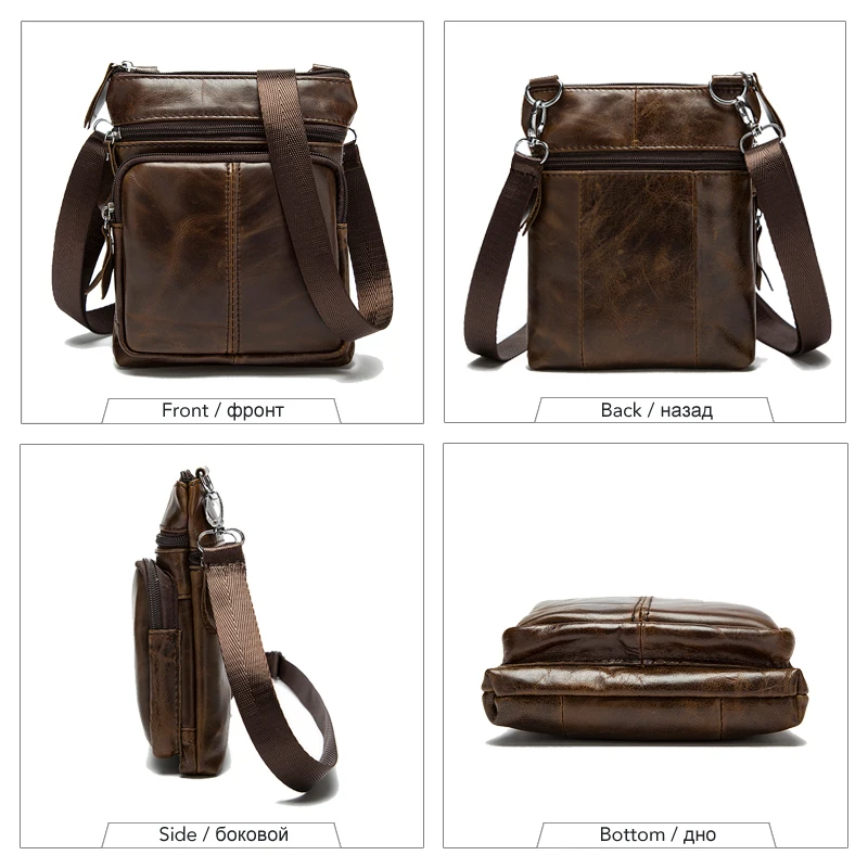 Vintage Men Shoulder Genuine Leather Bag Crossbody Messenger Cross Body Handbag Male Small Bolsas For Side Hit Brown 2020 Office