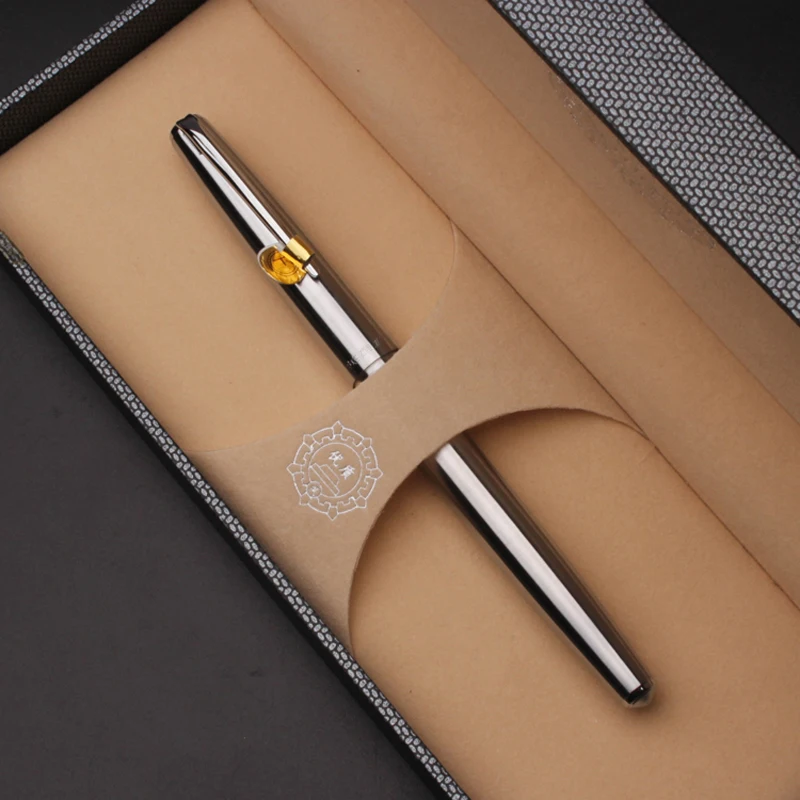 Ручка перьевая HERO 100 из нержавеющей стали чернильный набор золото 14 к перо