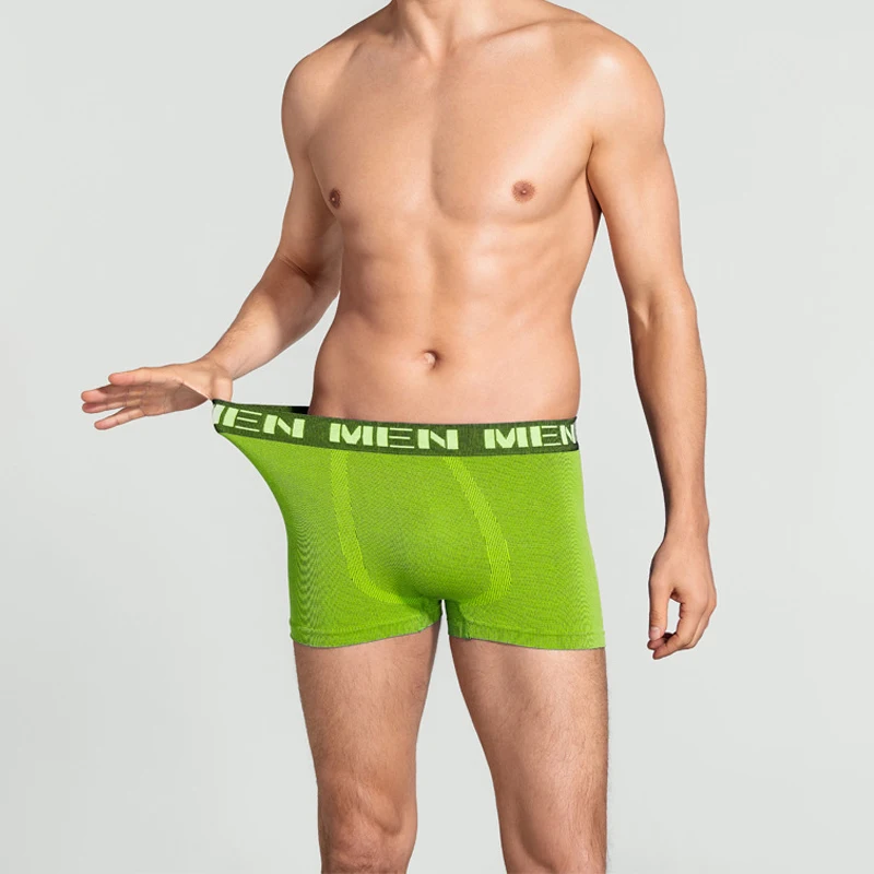 

Hot Men's Underwear Seamless Elastic Fashion Solid Color Boxer Comfortable Home Breathable Boxer Shorts