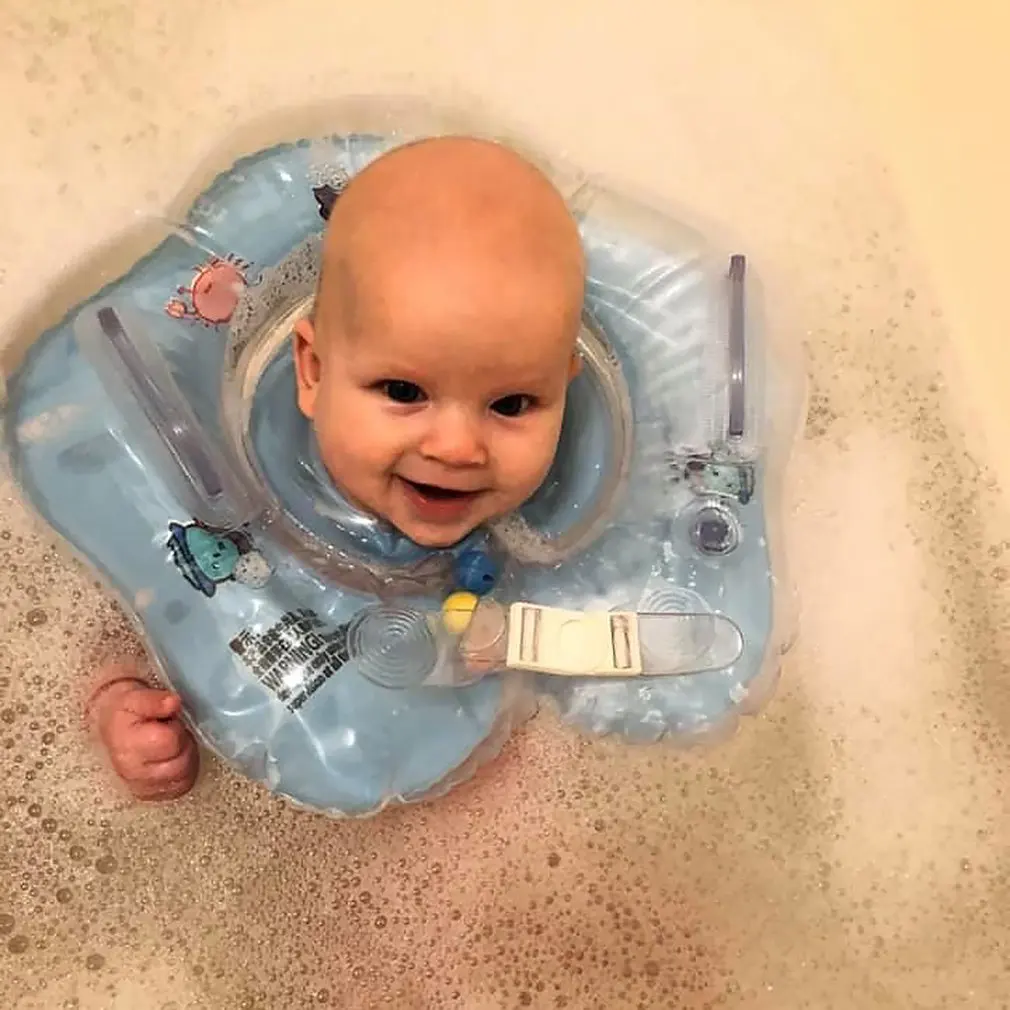Accesorios de nataci&oacute;n para beb&eacute;s, anillo de cuello, tubo de seguridad infantil, flotador circular para el ba&ntilde;o, flamenco inflable, agua inflable-0