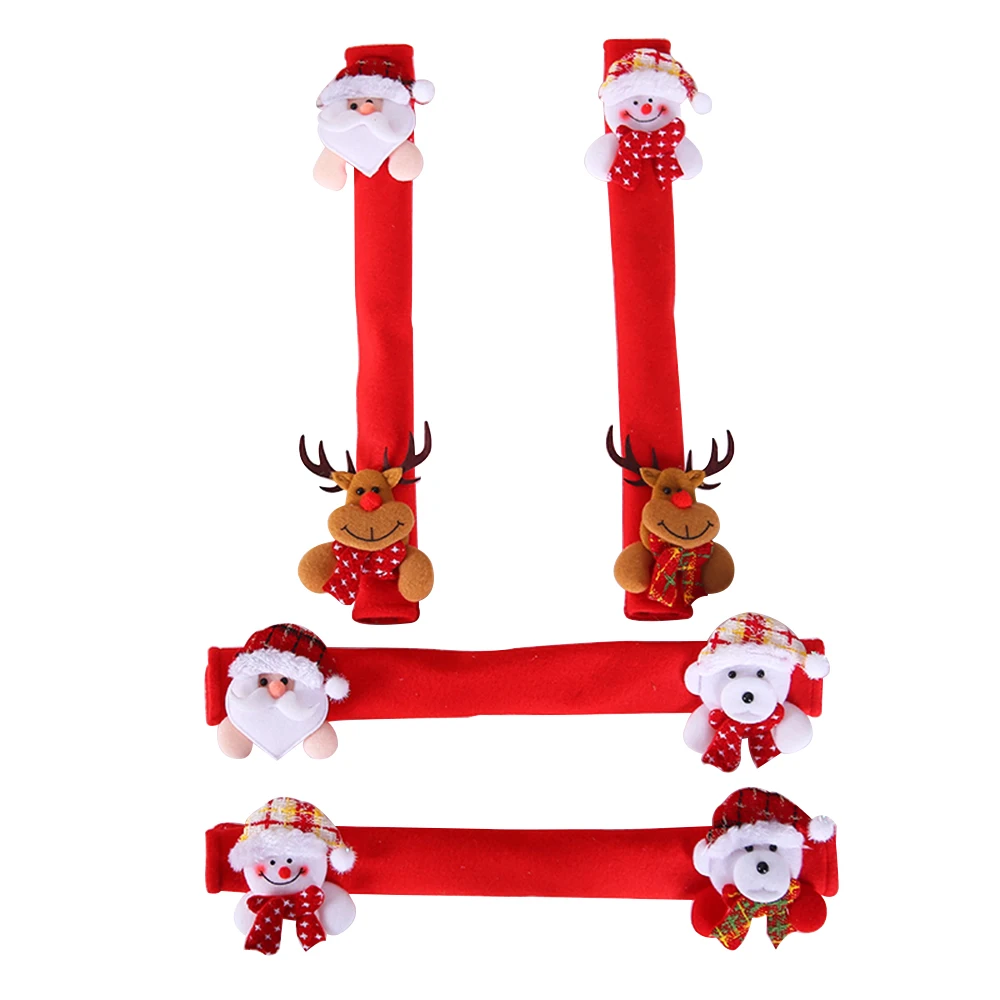 Рождественские чехлы на ручки набор из 4 предметов для холодильника защитная