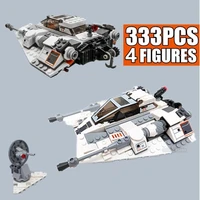 buildmoc 20th edition space ship series snowspeeder snowfield aircraft fit building blocks diy bricks kids for toys gifts