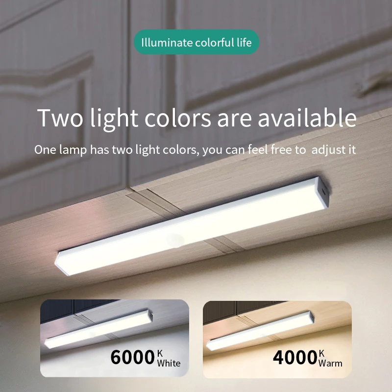 Светодиодный Ночной светильник движения Сенсор Беспроводной Usb Rechargeable15 20 30 50 см