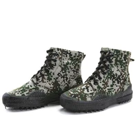 new mens fashion casual camouflage shoes mens labor insurance liberation rubber shoes jungle canvas high top training shoes