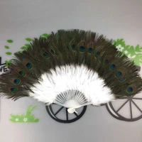 handheld retro peacock marabou feather fan flapper accessories fancy dress hen tea party favour gift costume halloween