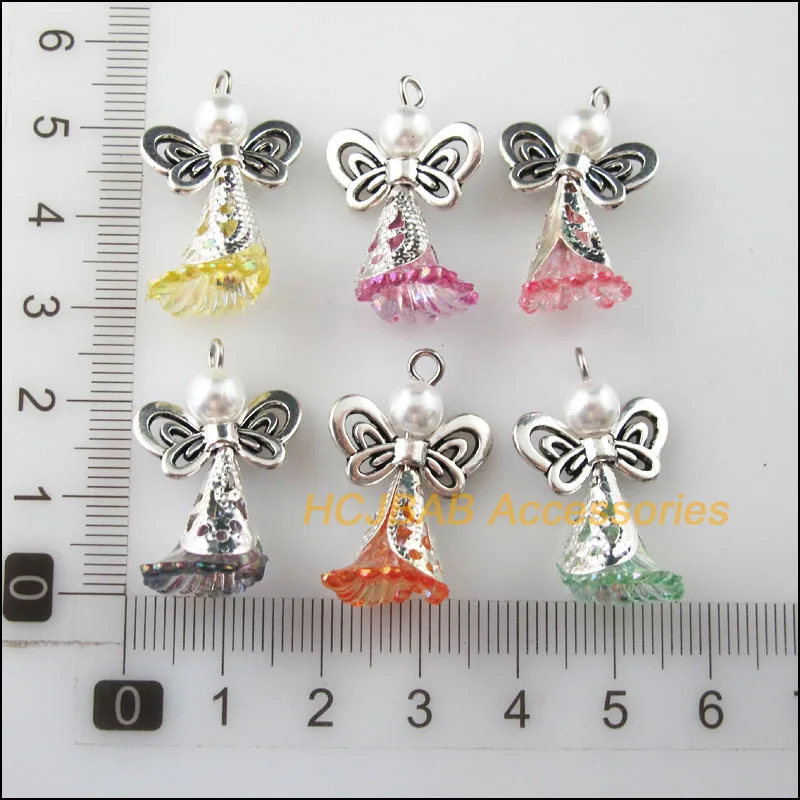 18 шт тибетские серебряные бусины крылья с украшением из цветов Танцы амулеты