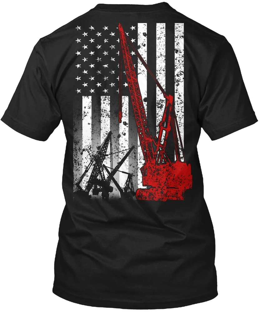 Мужская футболка с краном оператором американского флага женская | одежда