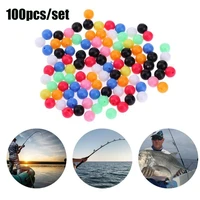 100pcs high quality stoppers mixed color round floats balls fishing cross beads drill double pearl