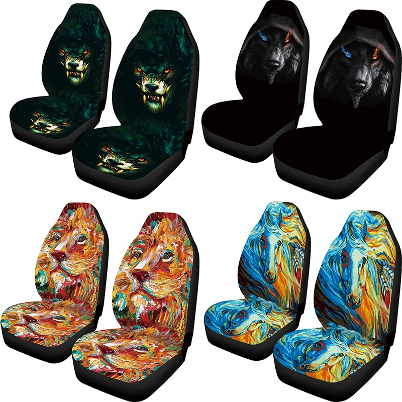 

Aimaao 3D Animal Lion Print Seat Covers for Car Seat Cushions Elastic Front Seat Protector Bucket Seat Cover Saddle Blanket