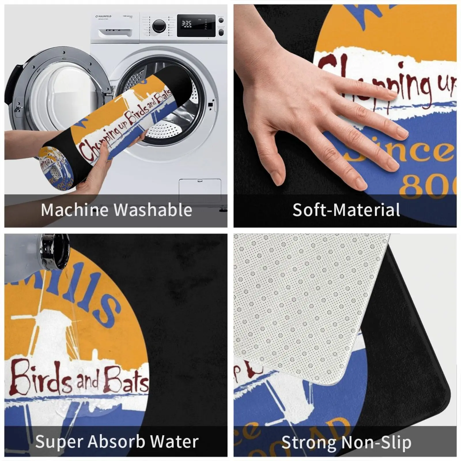 Ветряные мельницы коврик подушка мягкие ветряные измельчение птиц летучих мышей