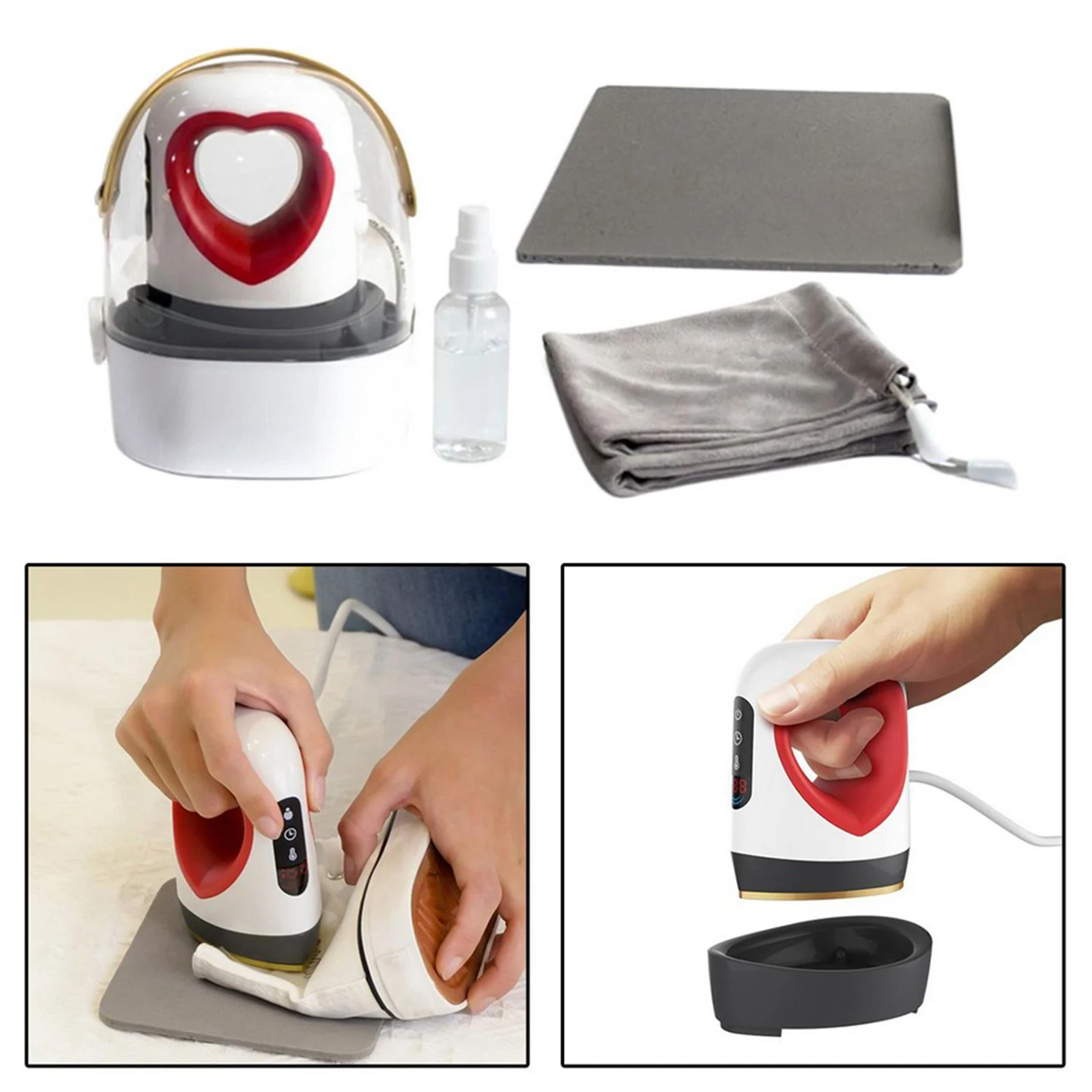 

Heart Shape Mini Easy Heat Press with Storage Bag Heating Transfer for Shoes Hats Small HTV Vinyl DIY Projects