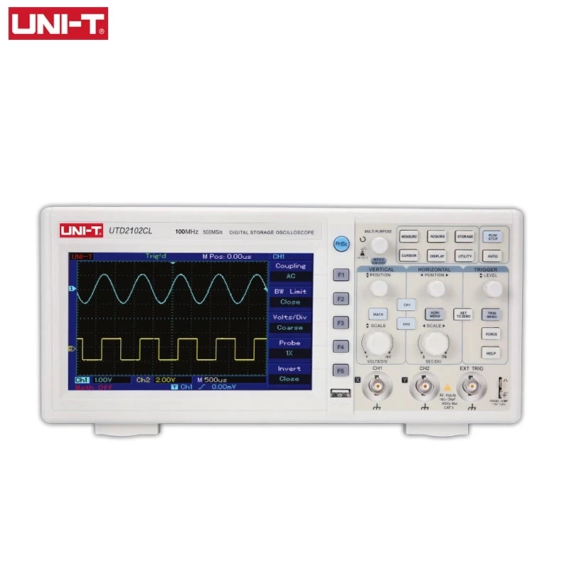 Портативный цифровой осциллограф UNI-T UTD2102CL 100 МГц 2-канальный 500 с USB-осциллографом