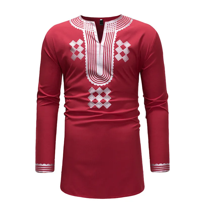 Мужская африканская рубашка Дашики Повседневная футболка с коротким рукавом