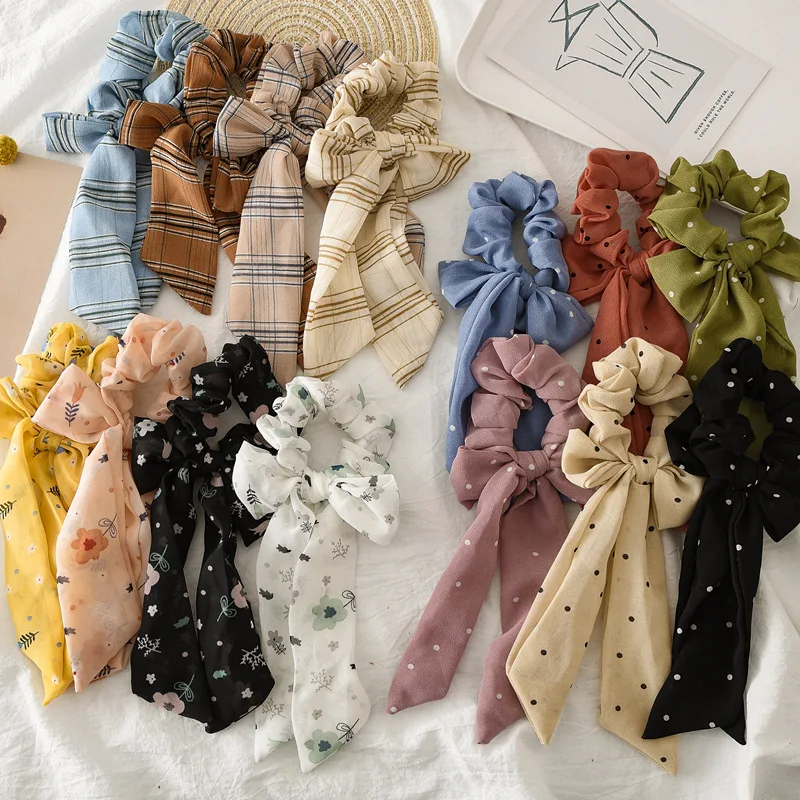

Rubber Bands Women Hair Accessory Scrunchie Clips Ponytail Holder Hairband Bow Knot Scrunchy Girls Ties Accessories Christmas