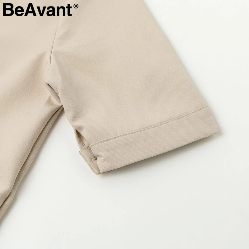 BeAvant Double breasted women blazer dress Elegant half sleeve sash belt female work dresses Chic autumn office ladies vestidos | Женская