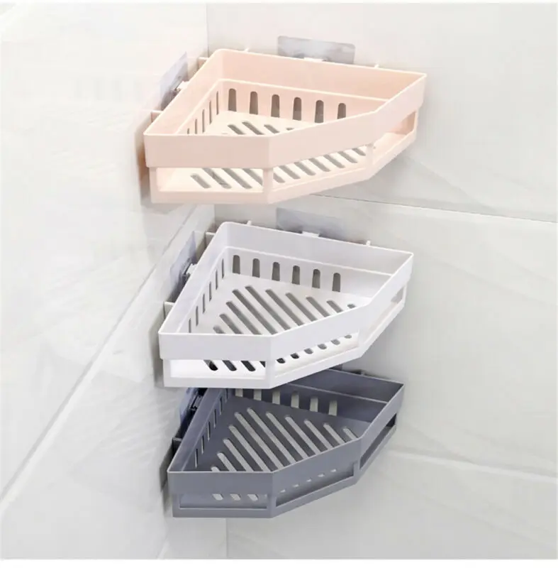 

Suction Wall Triangular Shower Caddy Shelf Bathroom Corner Bath Rack Storage Holder Organizer Shelves