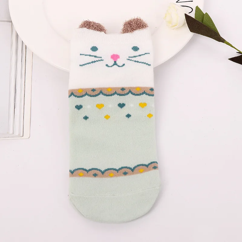 5 пара/лот Милые хлопковые женские Носки с рисунком кота и животных Кавайные
