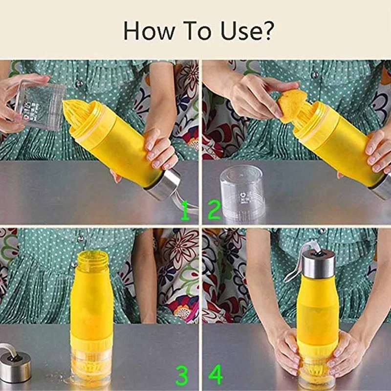 Borraccia Fruit Infuser Water Bottle 650ml Gourde En Plastique Sport Garrafa Cute Gym Enfant Bpa Free Cup |