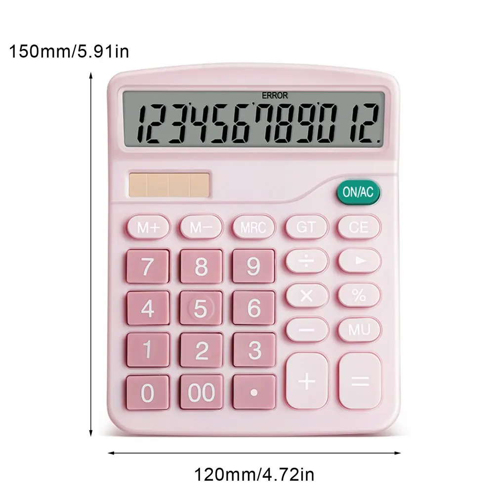 

12 Digit Desk Solar Calculator Large Buttons Financial Business Accounting Tool Big Buttons For School Student