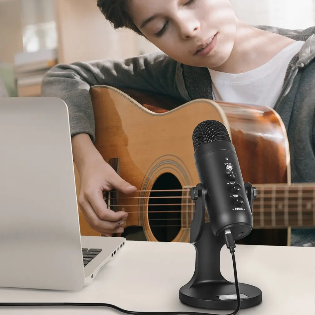 

Computer Phone Type-c Port Condenser Microphone Game Live Song Recording Detachable USB Cable Microphone