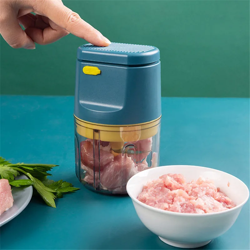 

Electric Wireless Meat Grinder Chopper Garlic Masher Mini Food Processer Garlic Maker USB Charging Kitchen Crusher Grinder