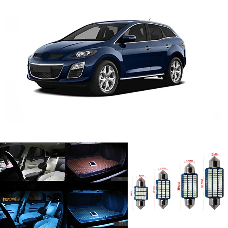 

12pcs Canbus LED Light Bulbs Interior Kit Map Dome Trunk License Plate Lamp For Mazda CX-7 CX7 2007 2008 2009 2010 2011 2012