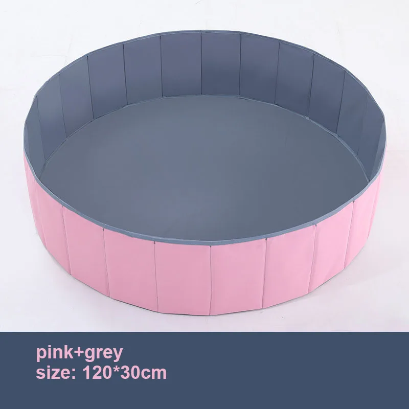 pink-grey 120cm Детский бассейн с шариками ограждение для безопасности ребенка складной мяч Яма бассейн манеж Крытый ограждение Детские шарики содержат мягкую ткань бассейн - Цвет: pink-grey 120cm