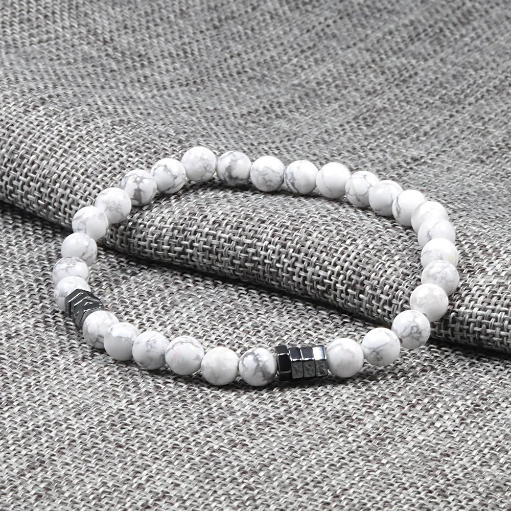 Браслет из гематита для мужчин и женщин Классический Простой ювелирный