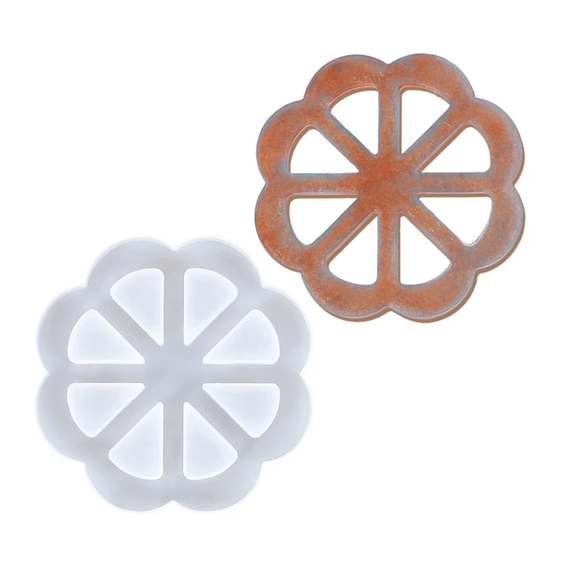 

R58E 6 Styles Handmade Coaster Silicone Resin Mold Tea Mat Tray Coaster Epoxy Resin Silicone Casting Molds Kit Crafts Tools