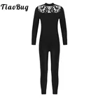 Детский гимнастический костюм с длинными рукавами и ложным воротником для девочек