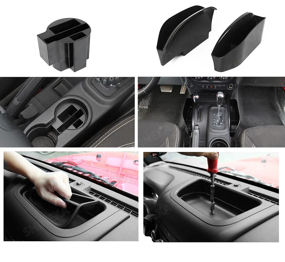 SHINEKA укладка для Jeep Wrangler JK 2011- ABS автомобильный ящик для хранения комплект для органайзера аксессуары для Jeep Wrangler JK