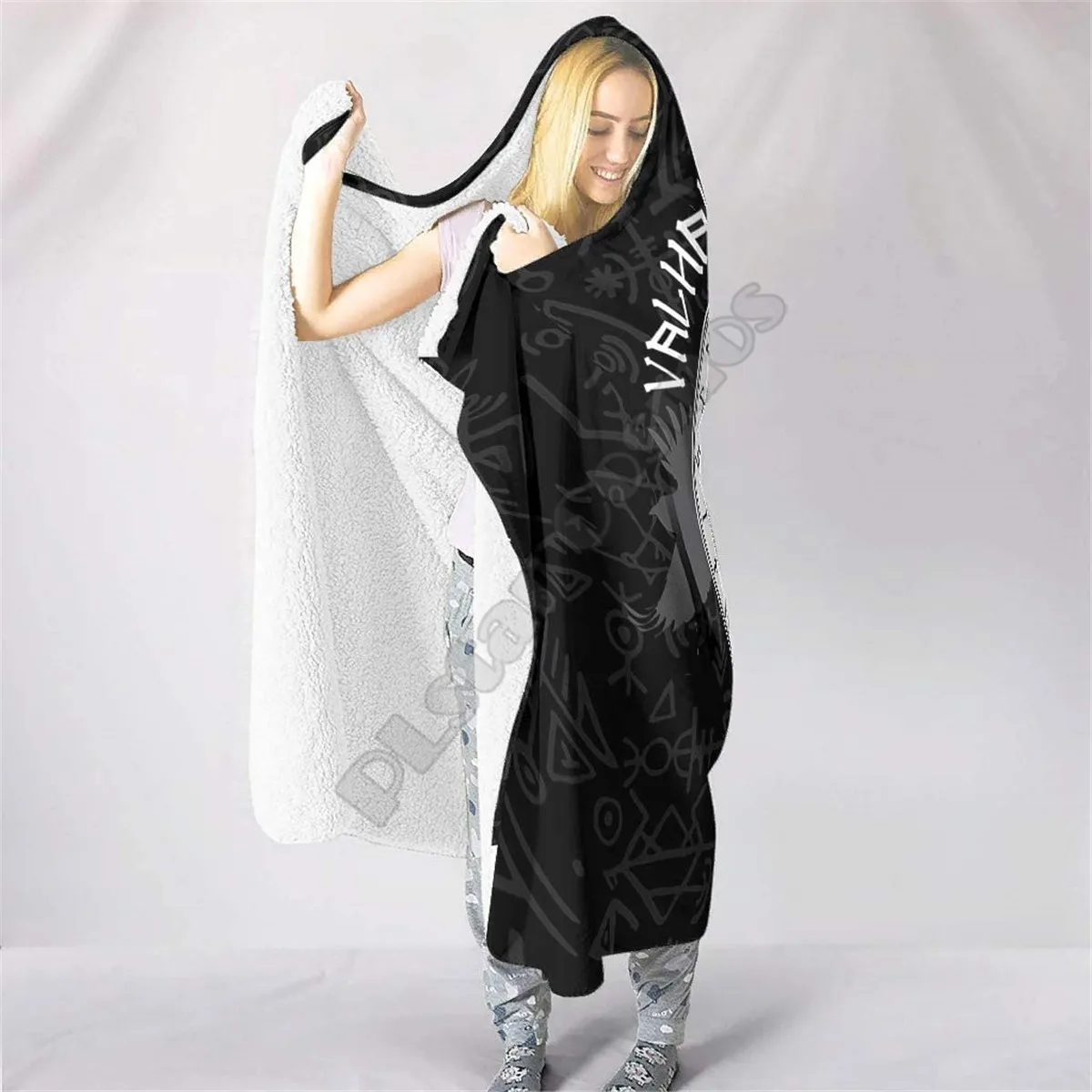 

Viking Tattoo Breathable Hooded Blanket 3D Printed Wearable Blanket Adults kids Blanket blanket throw blanket Drop Shipping 12