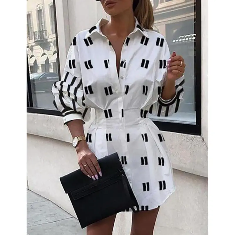 

2019 New Fashion Women's Long Sleeve Autumn White Mini Dress（vestidos haajuku streetwear） For Female Women Ladies