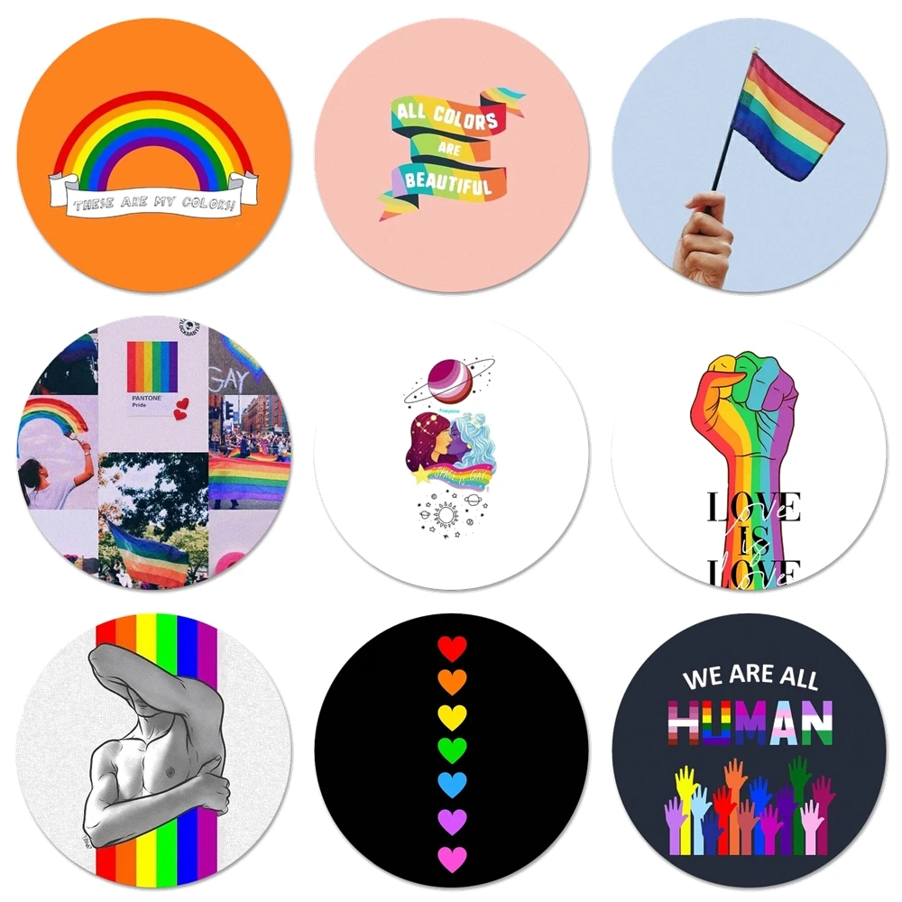 

Gay Lesbian LGBT Rainbow Pride Icons Pins Badge Decoration Brooches Metal Badges For Clothes Backpack Decoration