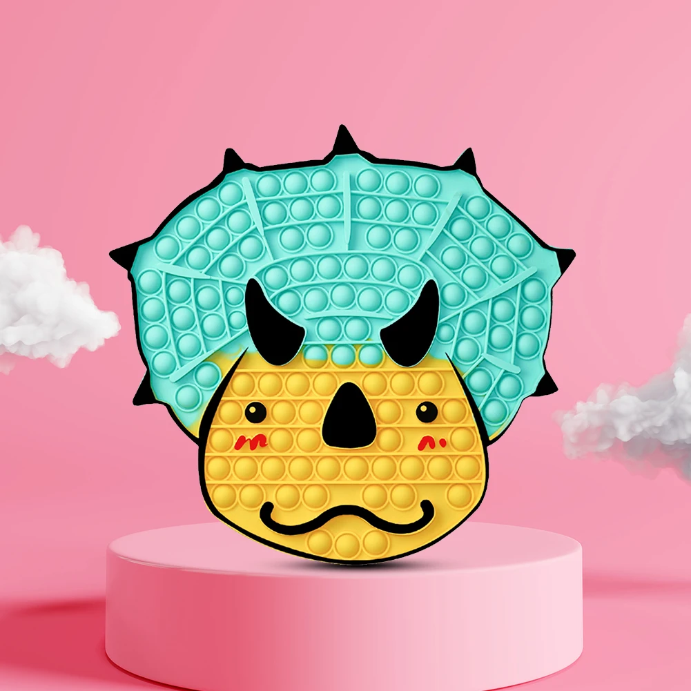 

Пузырьковые игрушки, пузырьки в форме Трицератопс, антистрессовые игрушки, игрушки для взрослых и детей, сенсорная игрушка, игрушка для сня...