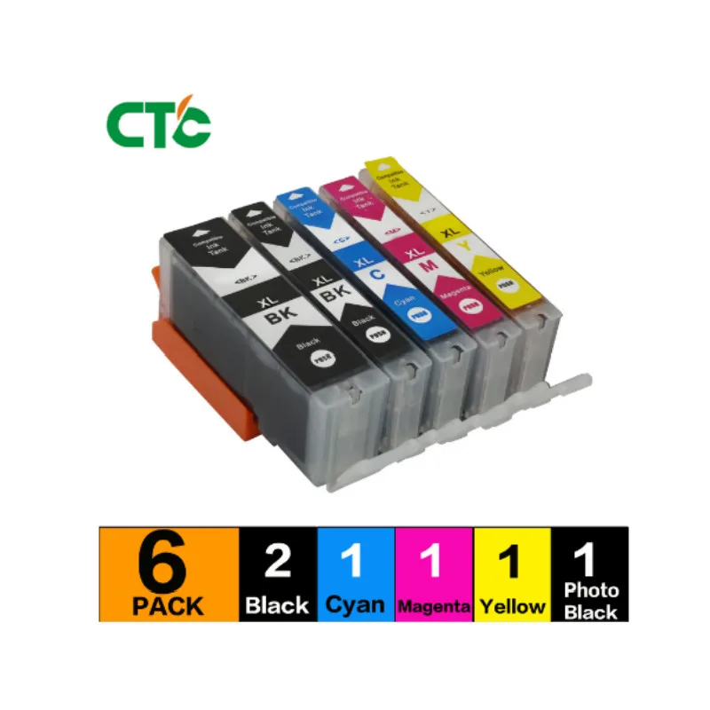 6 шт. PGI 525 CLI 526 совместимый картридж с чернилами для Canon IP4850 IP4950 IX6550 MG5150 MG5250 MG6250 MG8250
