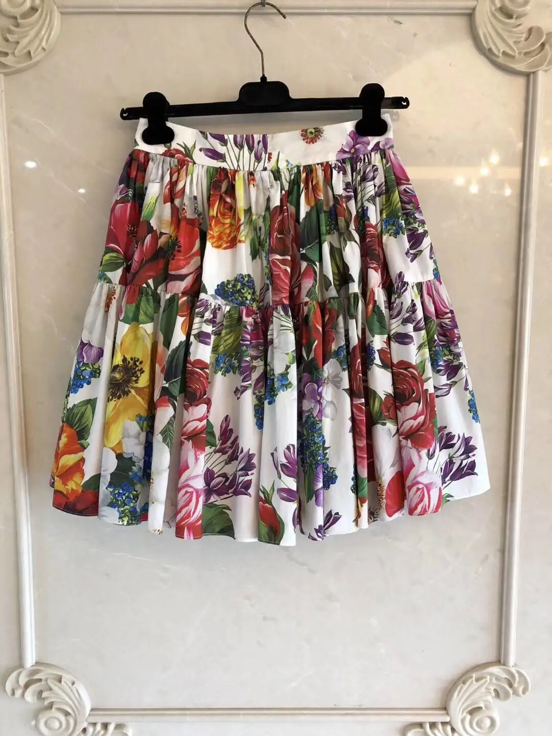 2020 Summer New Colorful Pure Cotton Umbrella Skirt Dropped Floral Casual Women Midi Tweed Boutique Clothing | Женская одежда