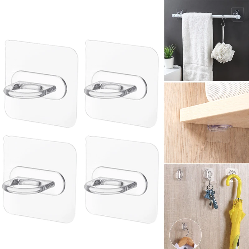 

1/4/8/12 Pcs Shelf Support Holder Cabinet Shelf Adhesive Hook Kitchen Bathroom Hanging Rack Round Multifunctional Hook Accessory