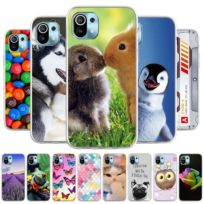 

Soft Silicone TPU Case For Xiaomi Mi 11 Funda For Xiaomi Mi11 6.81 inch Phone Cover Cute Cartoon Phone Bumper Coque Mi 11 Mi11