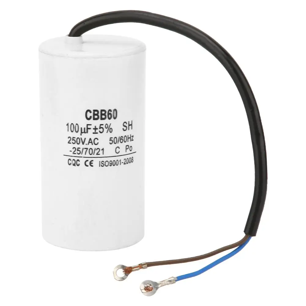 Run конденсатор с алюминиевой крышкой CBB60 провод 250VAC 100 мкФ 50/60Hz для мотор воздушный