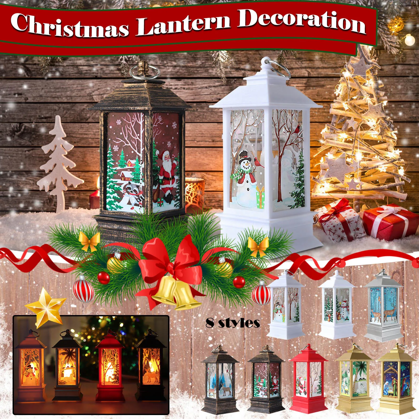 

Рождественские украшения для дома, Светодиодная свеча, светильник Чи, украшения для рождественской елки, лампа в виде Санта-Клауса, лося, Но...