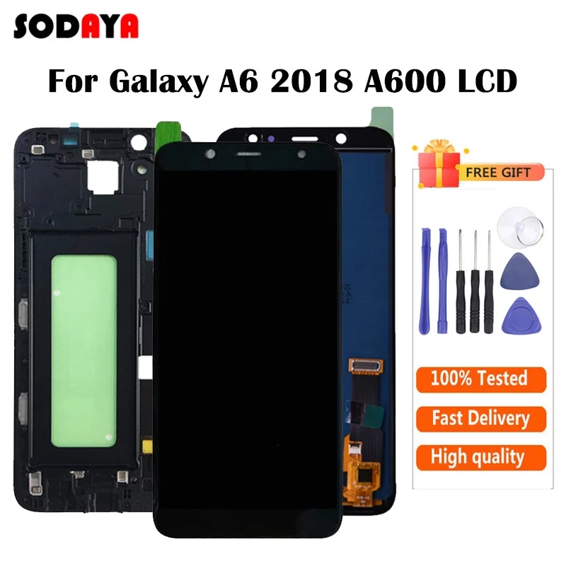ЖК дисплей с дигитайзером сенсорного экрана в сборе для SAMSUNG Galaxy A6 2018 A600 A600F A600FN