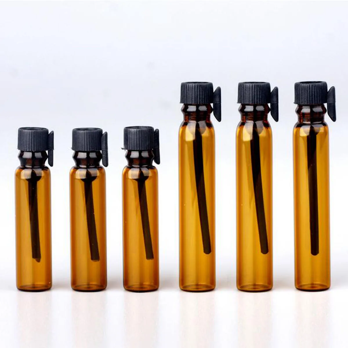 1000pcs/lot 1ML 2ML 3ML Amber Glass Bottle Perfume Empty Bottles Sample Glass Vials Small Promotion Oil Bottle