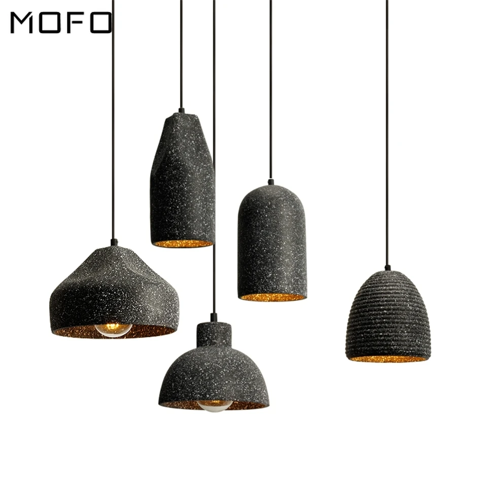 

Modern Cement Lampshade Pendant Lights Lighting Coffee Store Decoration Living Room Pendant Lamp Kitchen Hanging Lamps Fixtures